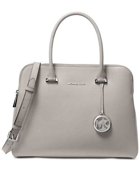 michael michael kors houston mid double zip satchel|Houston Medium Crossgrain Leather Satchel .